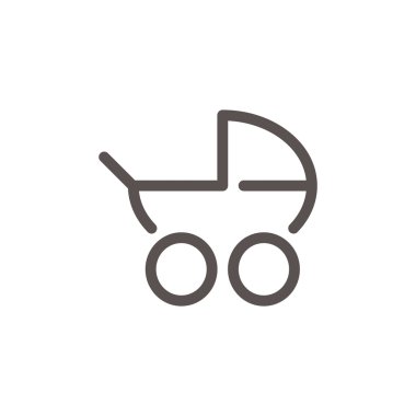 Basit bebek arabası anahat web simgesi 