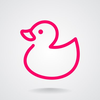 Oyuncak ördek yavrusu anahat web simgesi