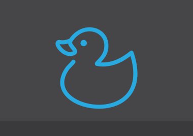 Oyuncak ördek yavrusu anahat web simgesi