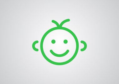 Mutlu bir çocuk yüzü doodle 