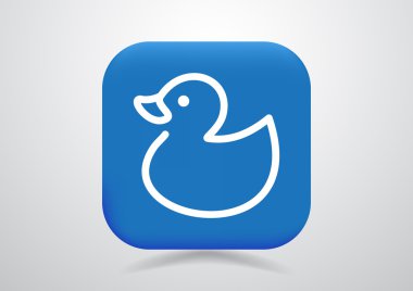 Oyuncak ördek yavrusu anahat web simgesi