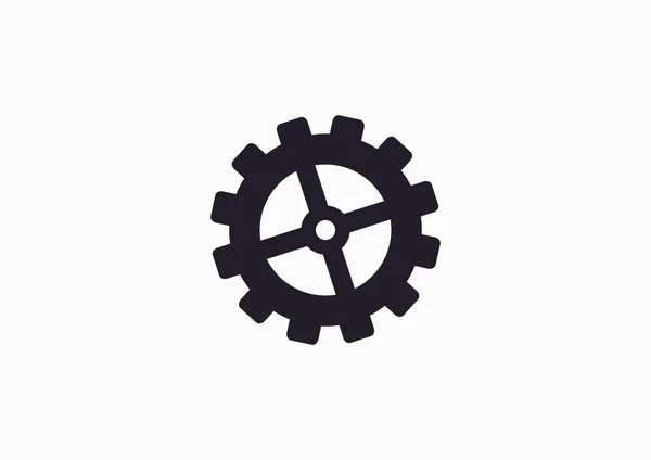Single rounded gear simple icon — Stock Vector