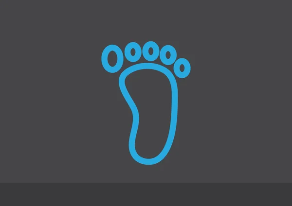 Bare child foot track — Stock Vector
