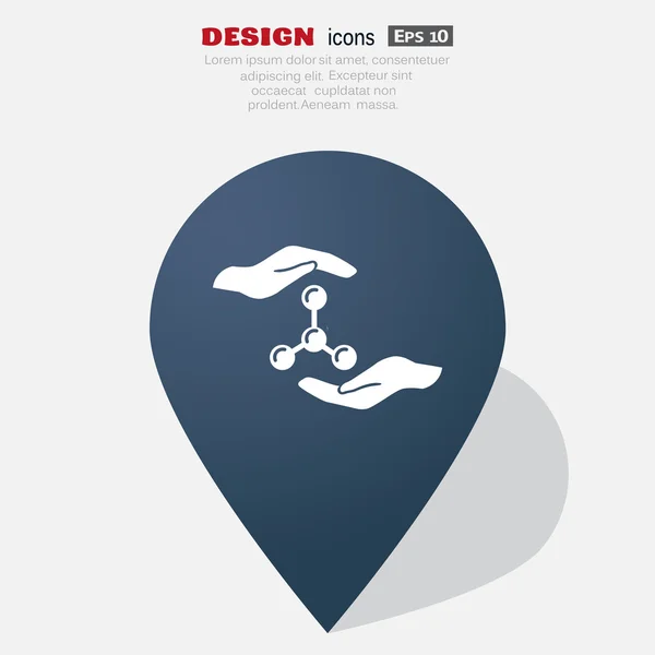 Compuesto molecular y manos icono web — Archivo Imágenes Vectoriales