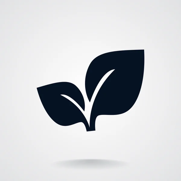Bladeren eenvoudig organische concept, overzicht vectorillustratie — Stockvector