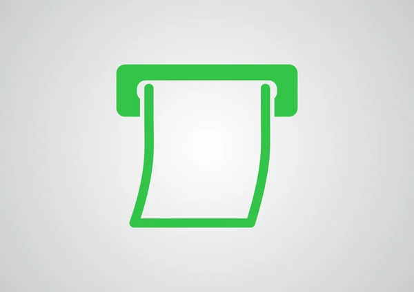 Contrôle de papier bouclé sortant de la fente ATM — Image vectorielle