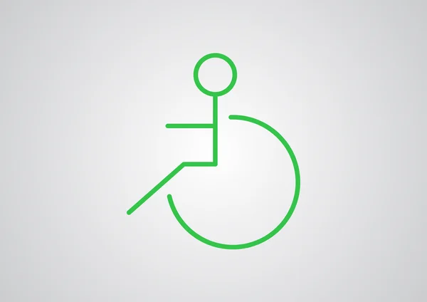 Niepełnosprawnych na wózku proste ikona — Wektor stockowy