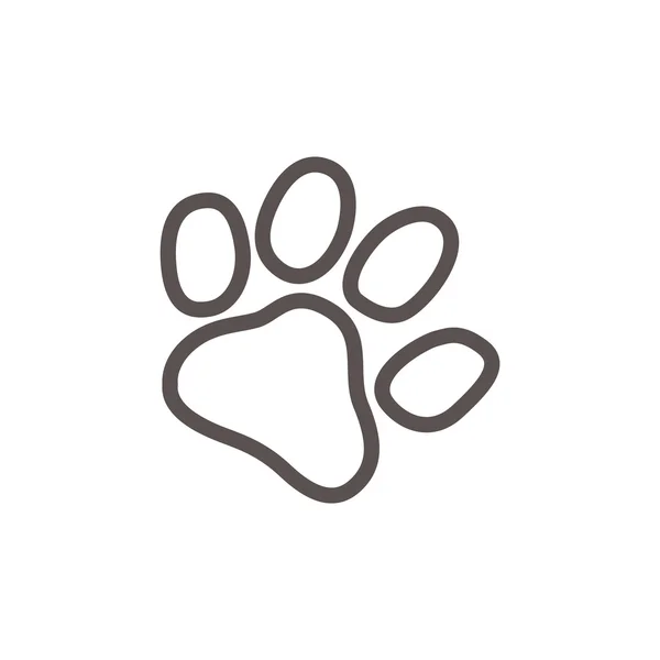 Perro pata pista simple icono — Vector de stock