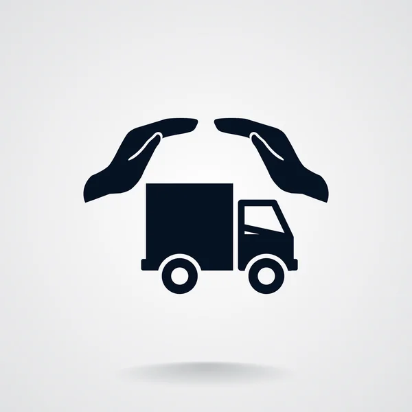 Cargo transportation insurance web icon — Stock Vector