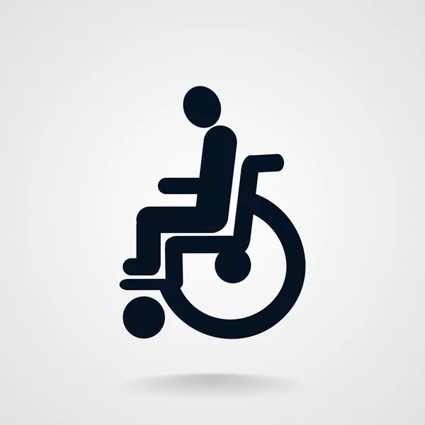 Handicapés sur fauteuil roulant icône simple — Image vectorielle