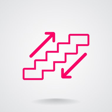 Yürüyen merdivenlerden işaretiyle merdiven ve okları 