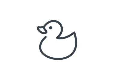 Oyuncak ördek yavrusu anahat web simgesi