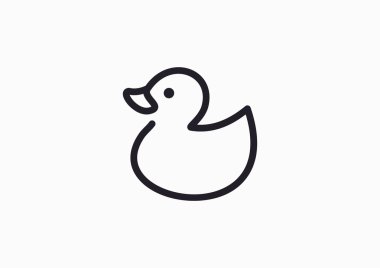 Oyuncak ördek yavrusu anahat web simgesi