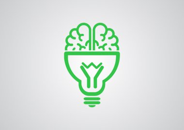 Ampul simgesi olan beyin 