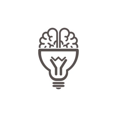 Ampul simgesi olan beyin 