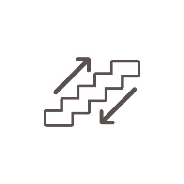 Yürüyen merdivenlerden işaretiyle merdiven ve okları 