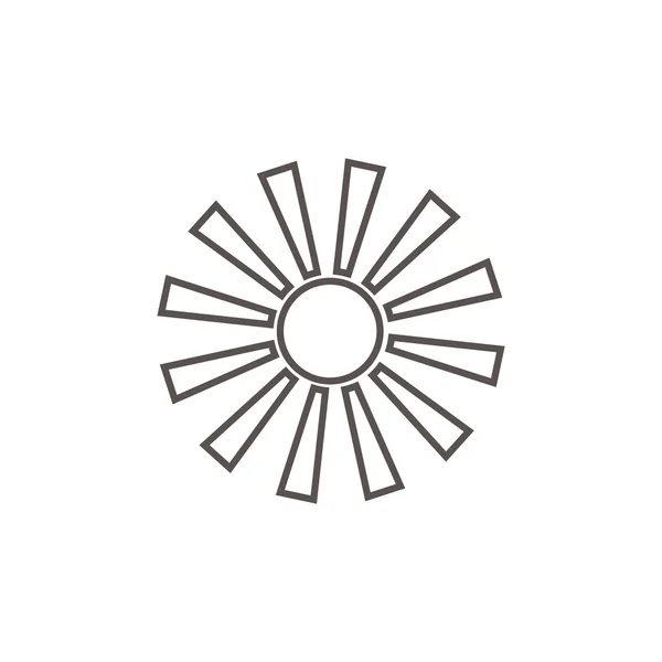 Slunce s paprsky jednoduché ikony — Stockový vektor