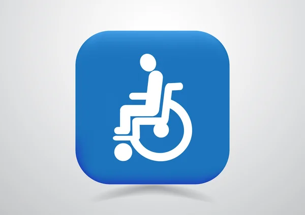 Uitgeschakeld op rolstoel eenvoudige pictogram — Stockvector
