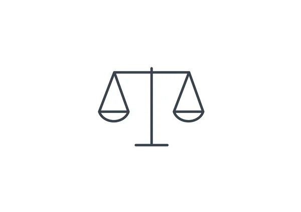 Schalen van Justitie eenvoudige web pictogram — Stockvector