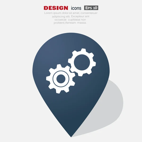 圆形的齿轮简单图标 — 图库矢量图片