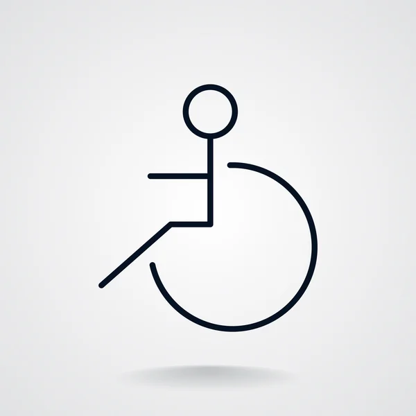 Handicapés sur fauteuil roulant icône simple — Image vectorielle