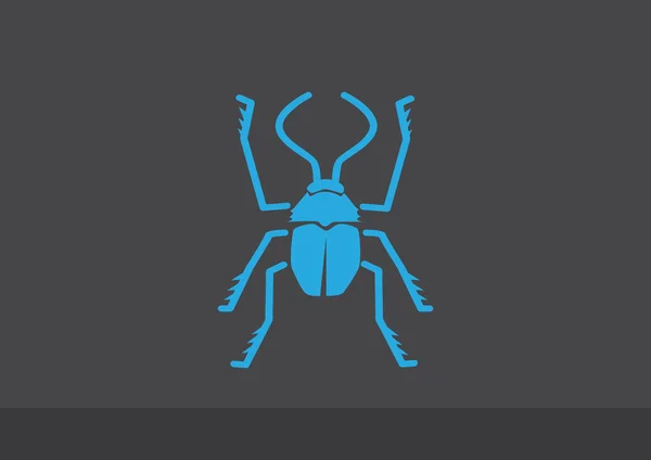 Symbole de bug avec scarabée contour — Image vectorielle