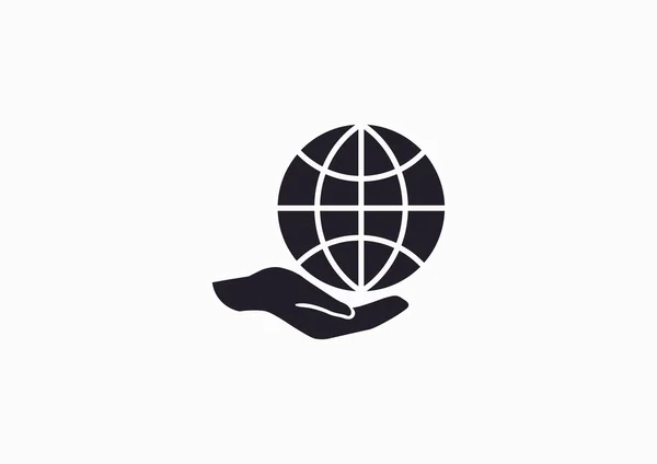 Globe and insurance web icon — Stock Vector