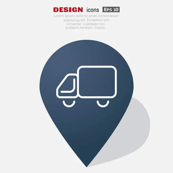 Camión simple icono web — Vector de stock
