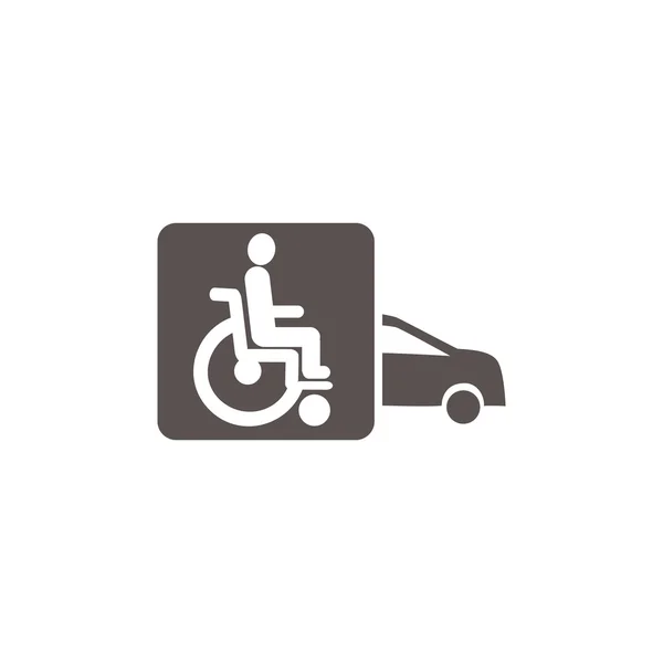 Disabili nell'icona dell'auto — Vettoriale Stock