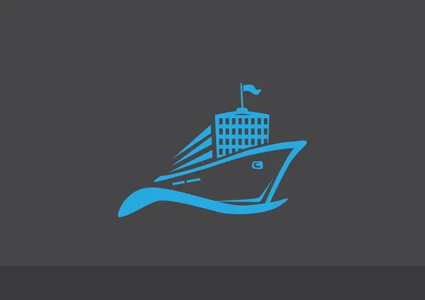 Het schip op Golf web pictogram — Stockvector