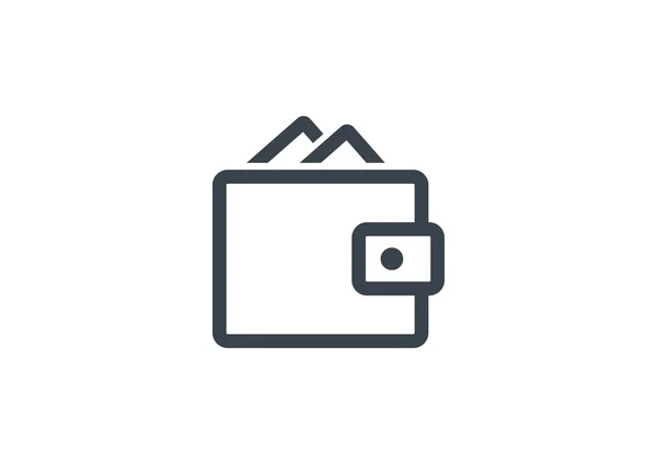 Eenvoudige portemonnee web pictogram — Stockvector
