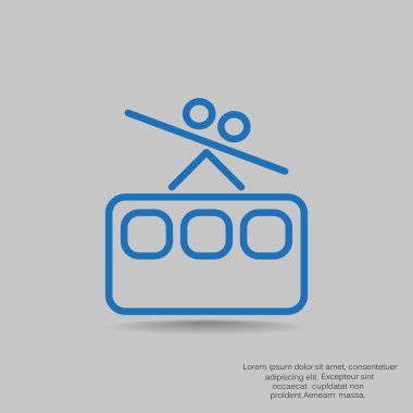 Füniküler tren yassı simgesi