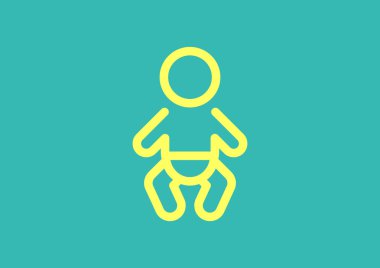 Basit çizgiler bebek bebek simge