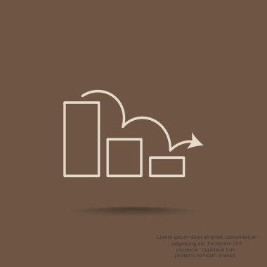 Grafik simgesi üzerinde Eğri ok 