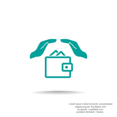 m-cüzdan ve eller web simgesi