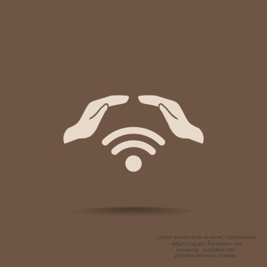 Radyo dalgaları ile el simgesi 
