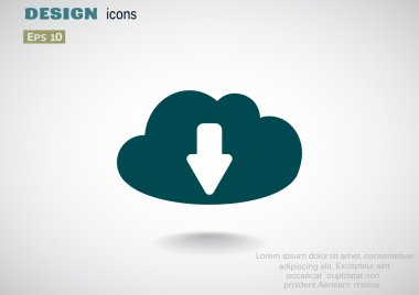 Bulut dosya indirme web simgesi