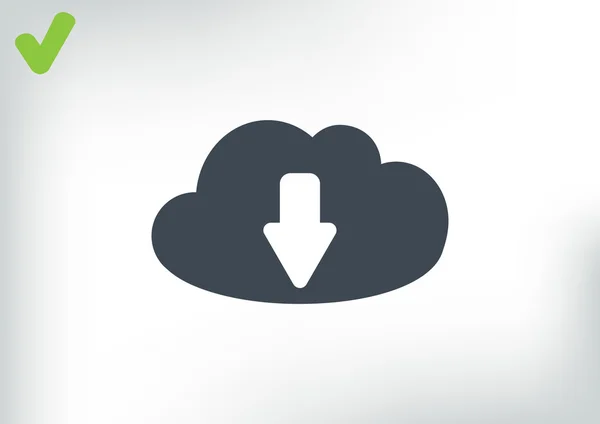 Cloud download de arquivos ícone da web — Vetor de Stock