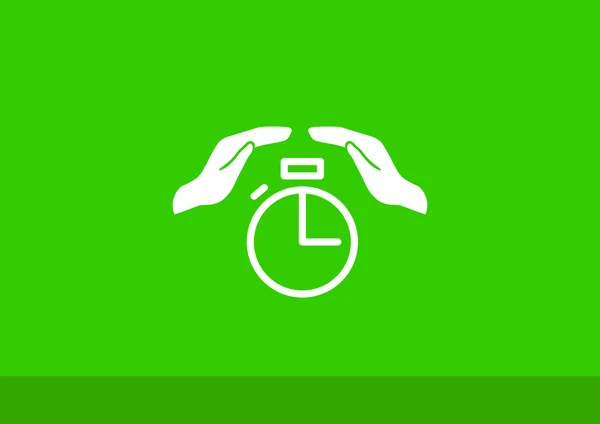 Relojes y mano icono web — Vector de stock