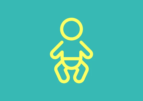 Baby-Symbol in einfachen Linien — Stockvektor