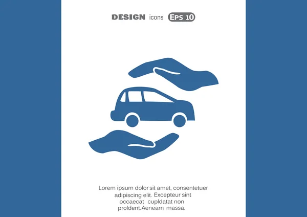 Icono web de seguro de coche — Vector de stock