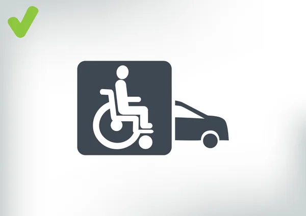 残疾人在汽车图标 — 图库矢量图片