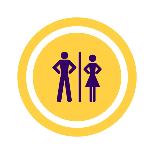 WC icon with gender signs — Stock Vector