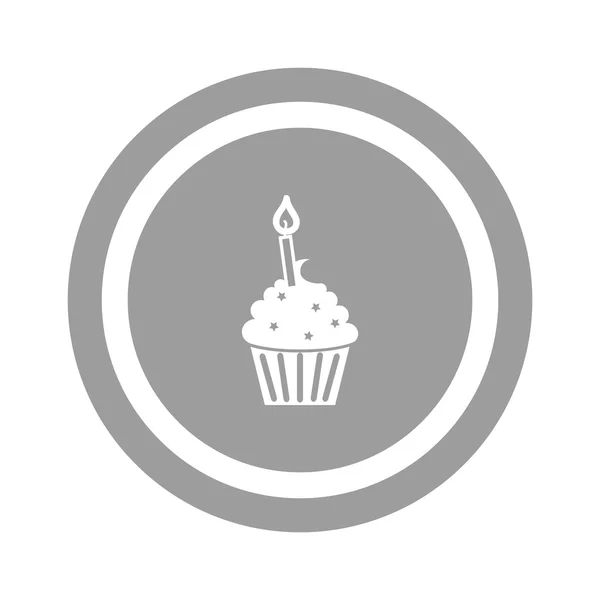 Cupcake icona ciliegia — Vettoriale Stock