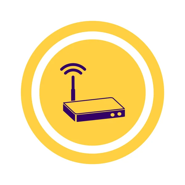 Modem con ondas icono web — Vector de stock