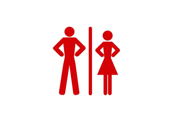 Icône WC avec signes de genre — Image vectorielle
