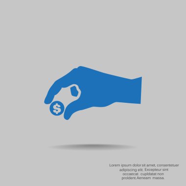 elinde, web simgesi paralar