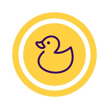 Oyuncak ördek yavrusu anahat web simgesi