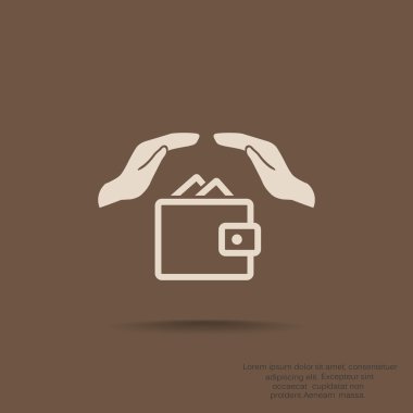 m-cüzdan ve eller web simgesi