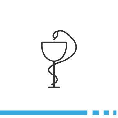 Eczane sembolü tıbbi yılan ve bardak.